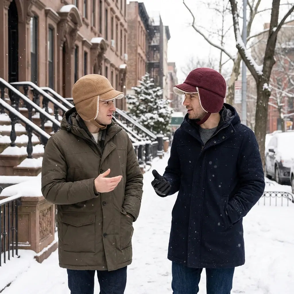 Ohio Winter Wool Fur Earflaps 5-Panels Cap