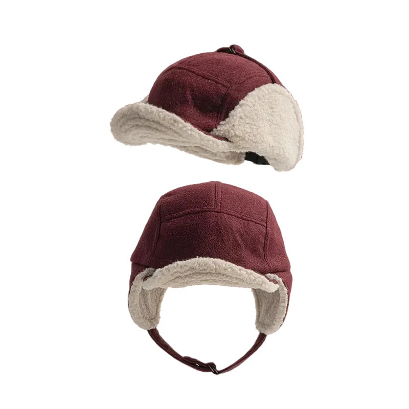 Ohio Winter Wool Fur Earflaps 5-Panels Cap
