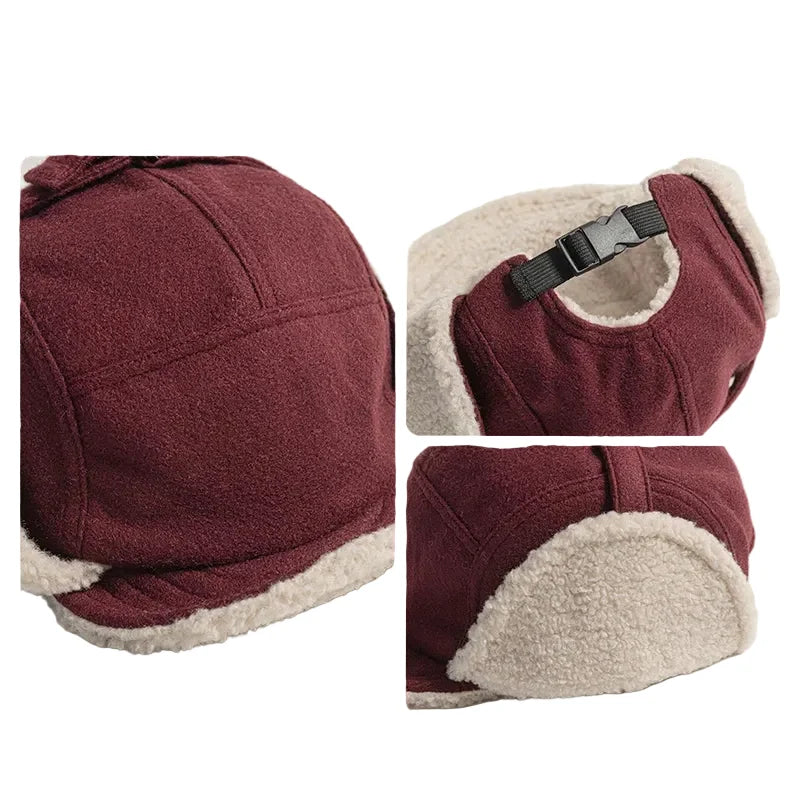 Ohio Winter Wool Fur Earflaps 5-Panels Cap