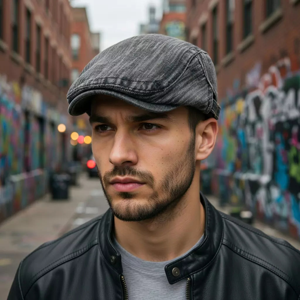 Oregon Retro Denim Gatsby Flat Cap