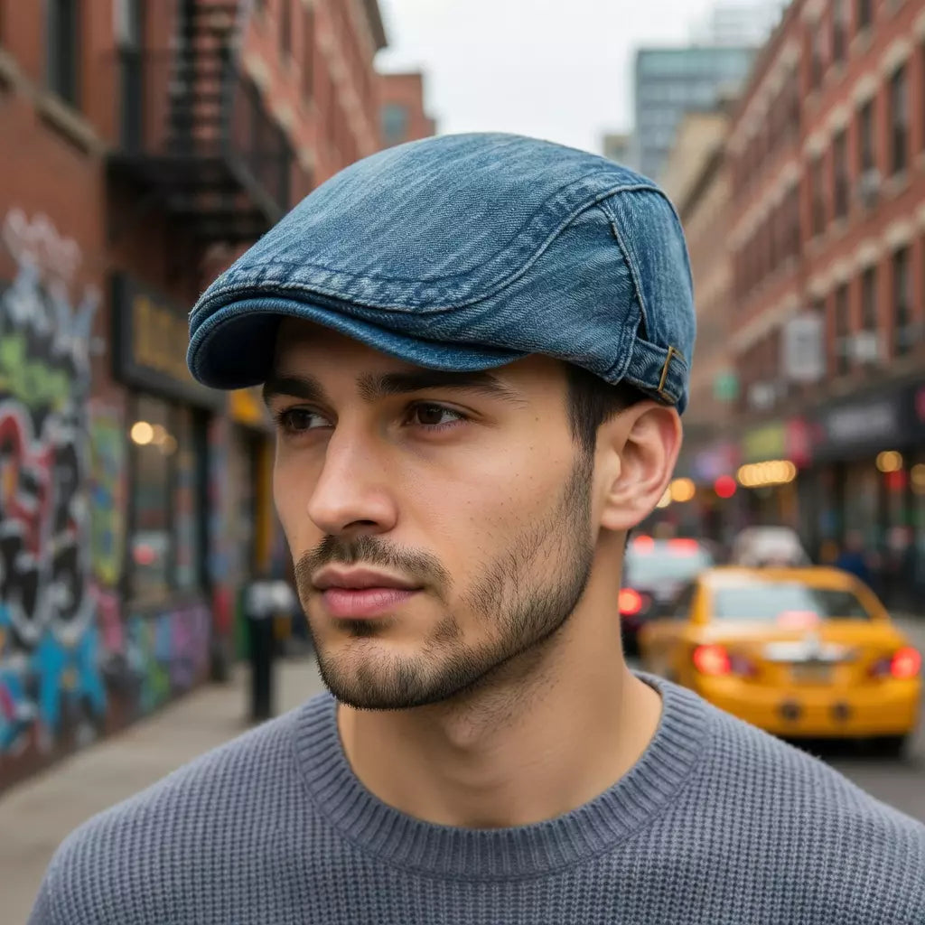 Oregon Retro Denim Gatsby Flat Cap