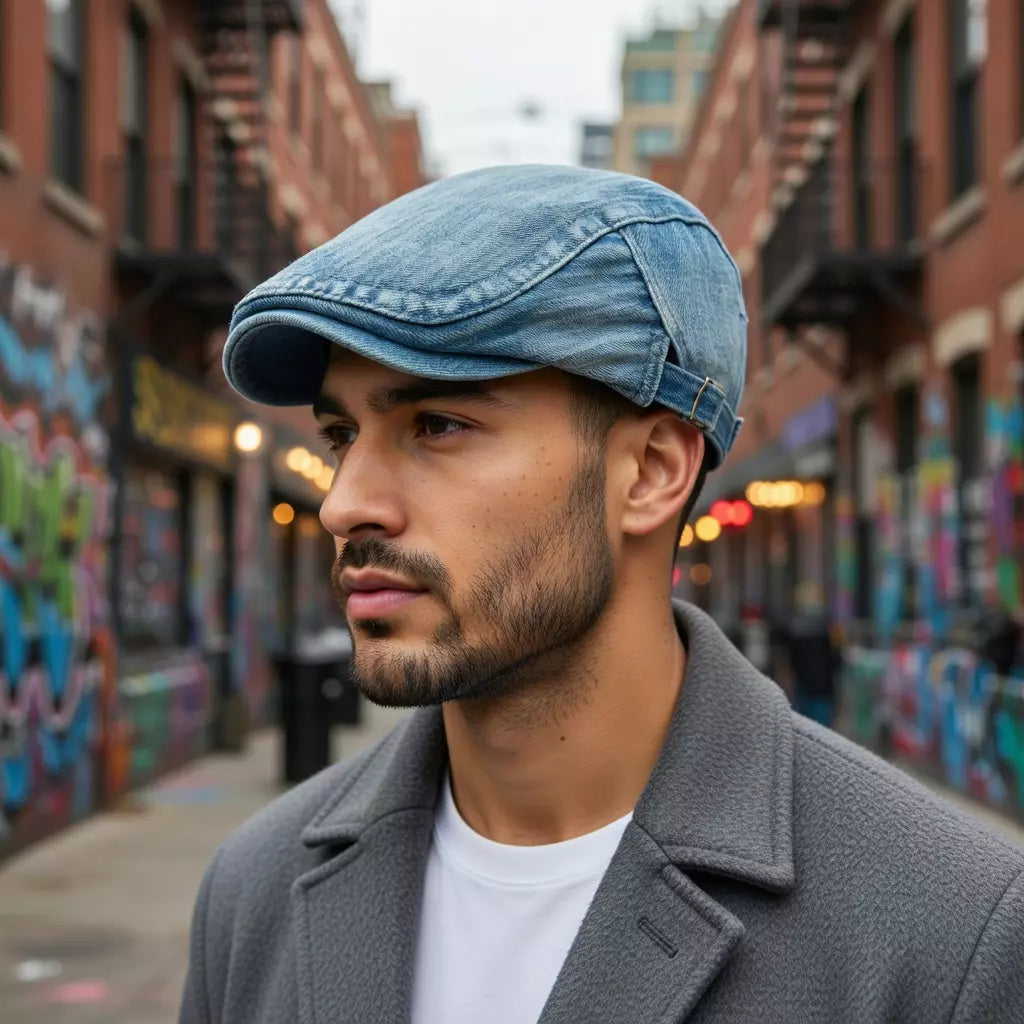 Oregon Retro Denim Gatsby Flat Cap
