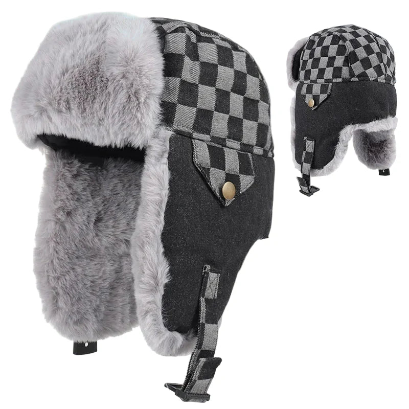 Oregon Winter Skiing Plaid Trapper Bomber Hat