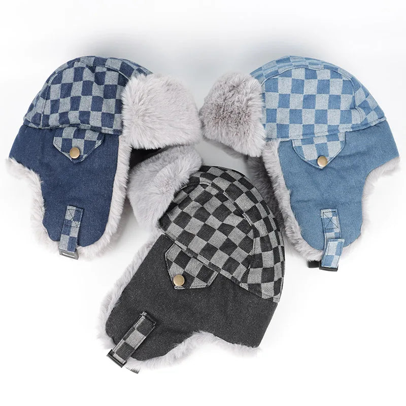 Oregon Winter Skiing Plaid Trapper Bomber Hat