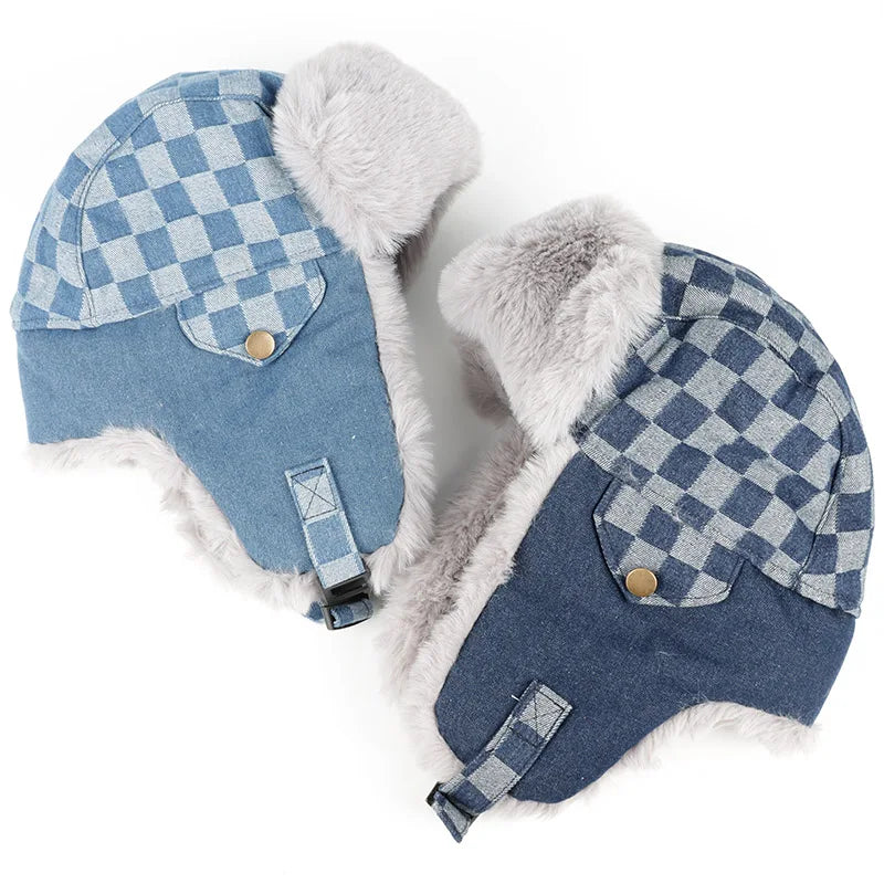 Oregon Winter Skiing Plaid Trapper Bomber Hat