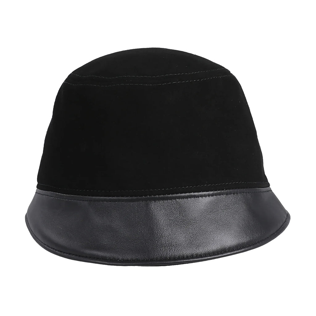 Orléans Woman Genuine Suede Leather Cloche Hat