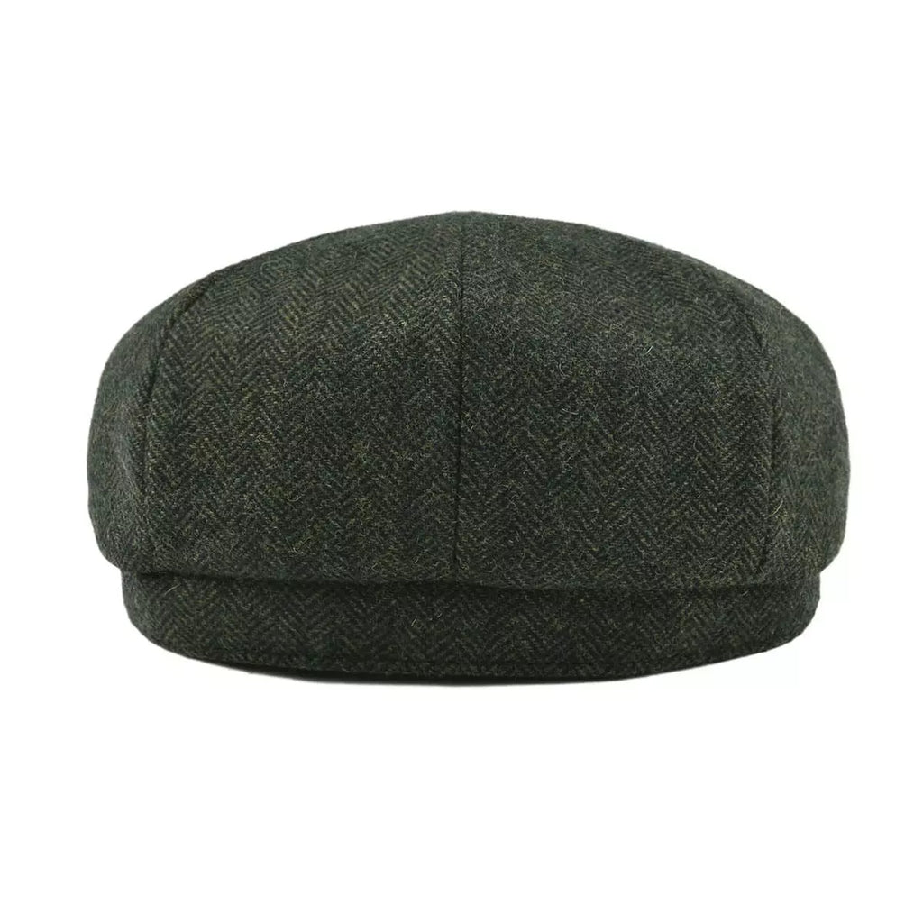 Oxford Herringbone Wool Newsboy Cap