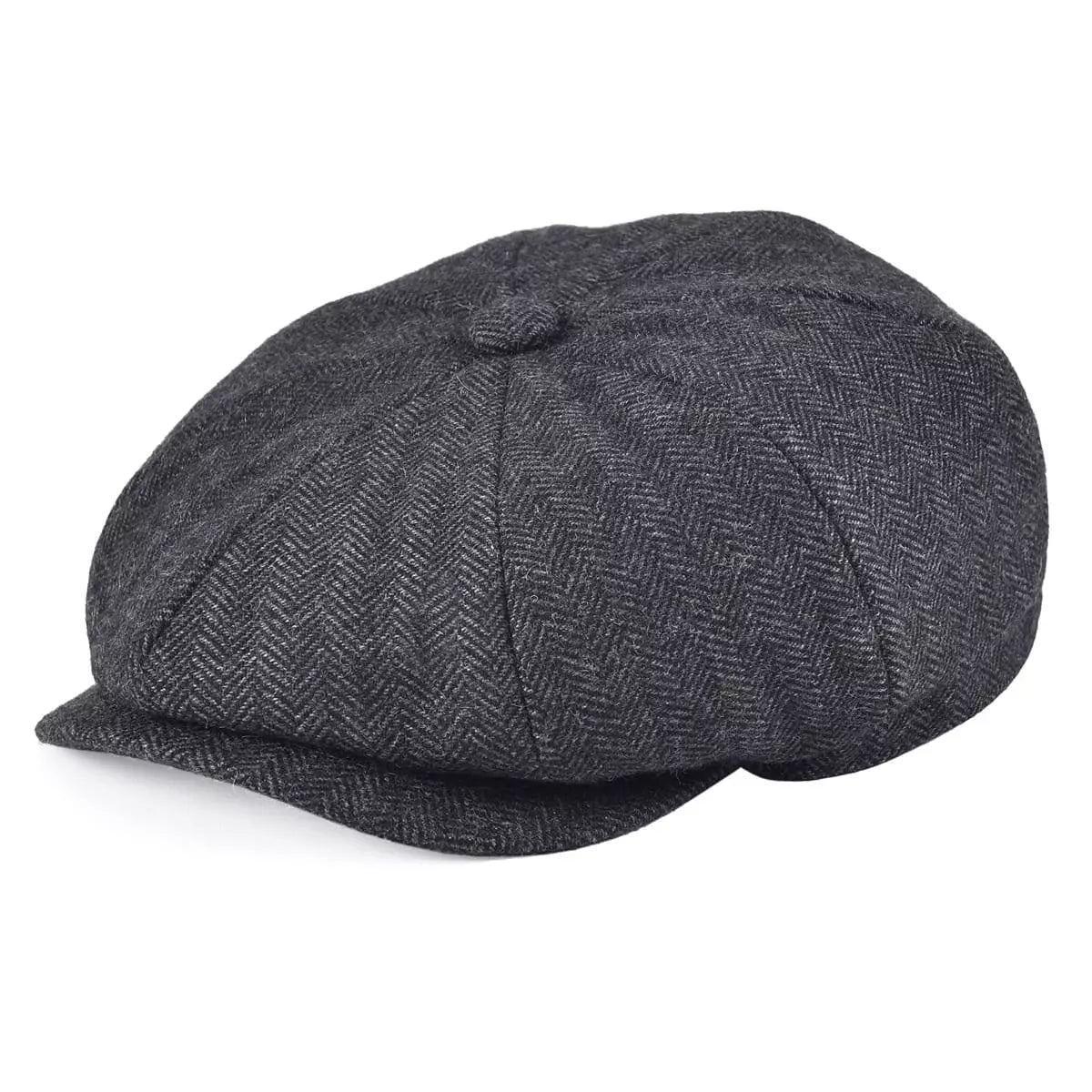 Oxford Herringbone Wool Newsboy Cap