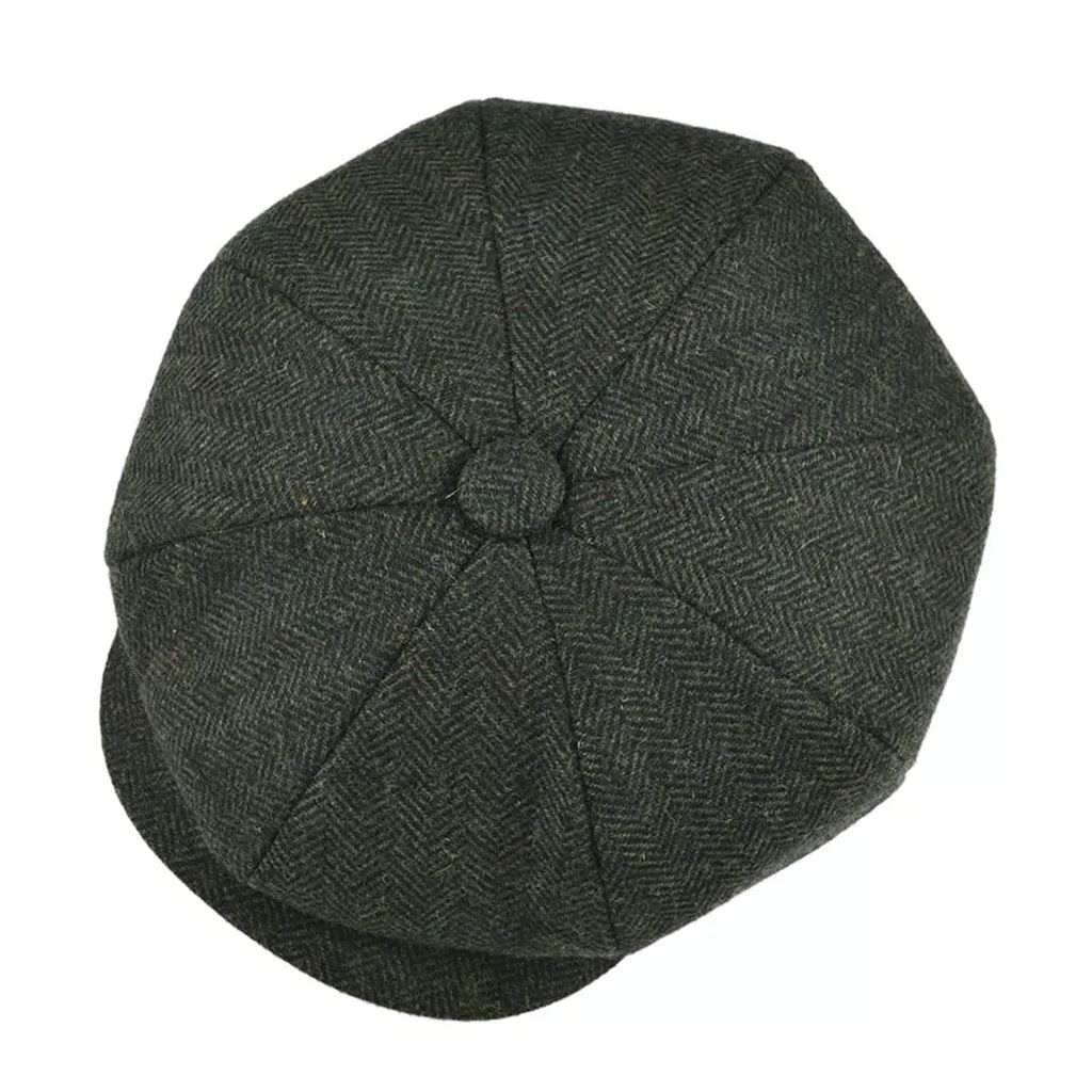 Oxford Herringbone Wool Newsboy Cap