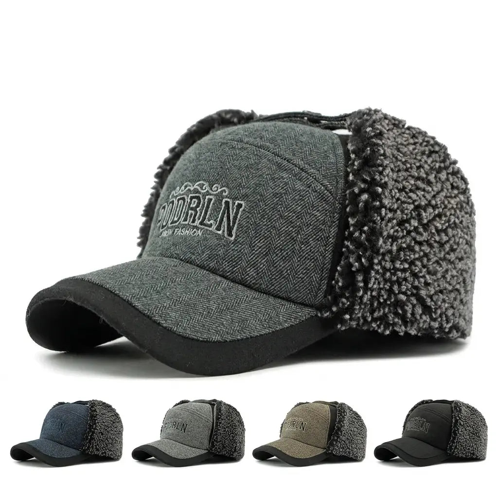 PODRLN Nordic Winter Plush Earflaps Baseball Cap