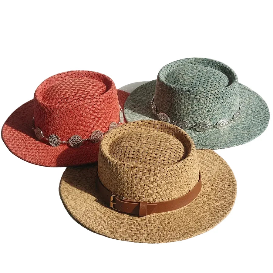 Palermo Summer Handmade Straw Porkpie Hat