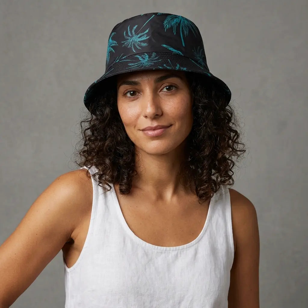 Palm Trees Summer Reversible Bucket Hat