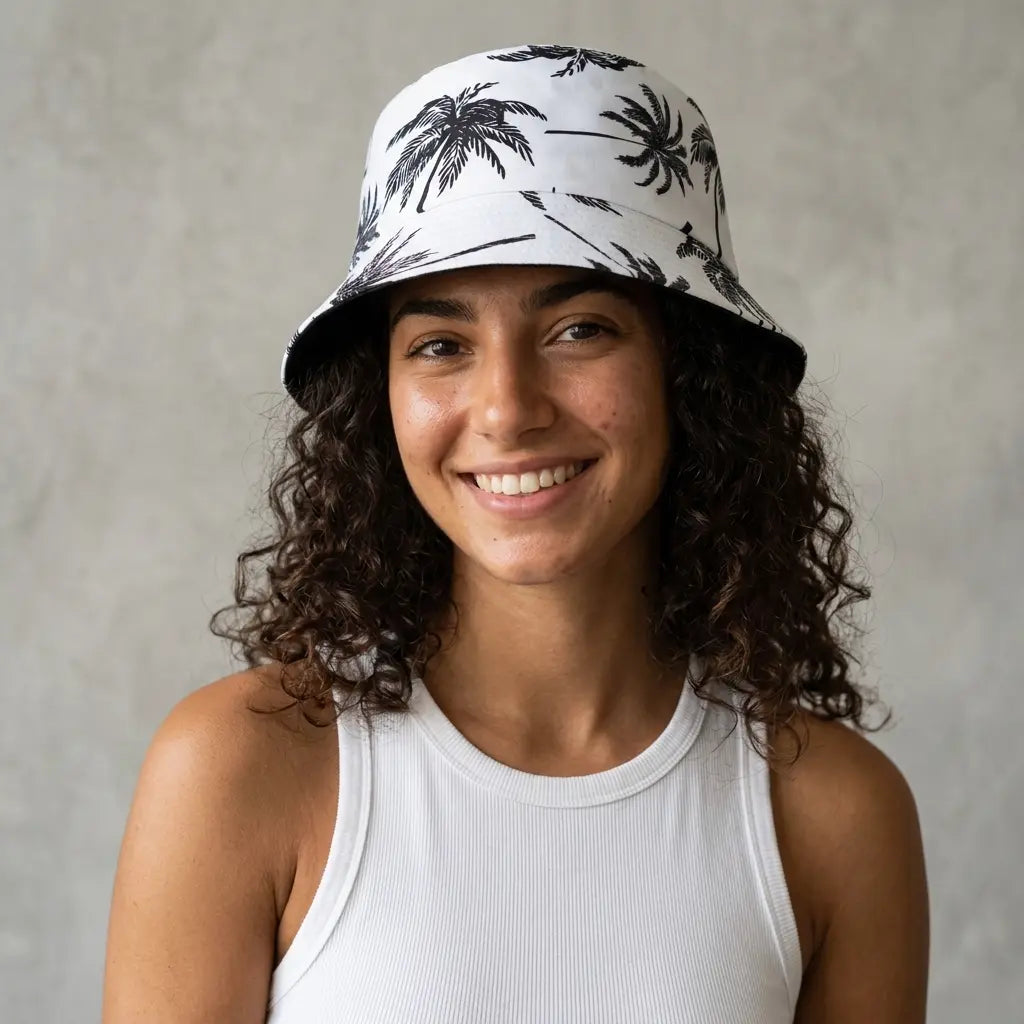 Palm Trees Summer Reversible Bucket Hat