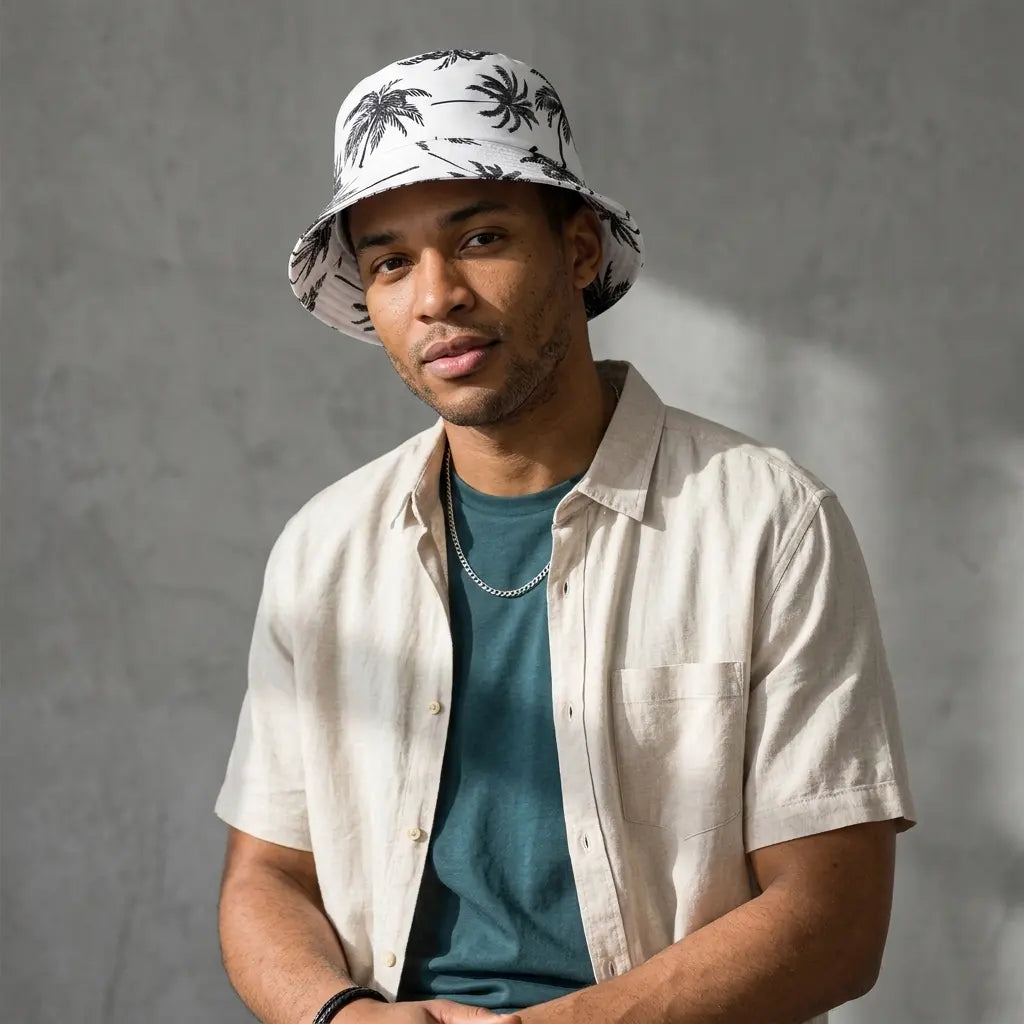 Palm Trees Summer Reversible Bucket Hat