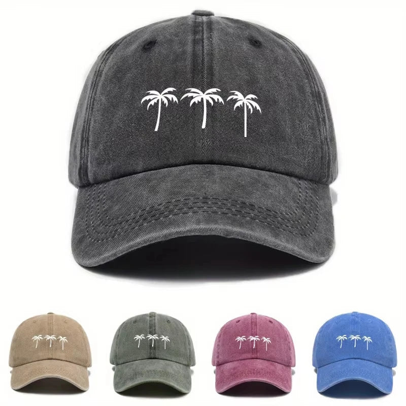 Palm Trees Washed Cotton Baseball Cap