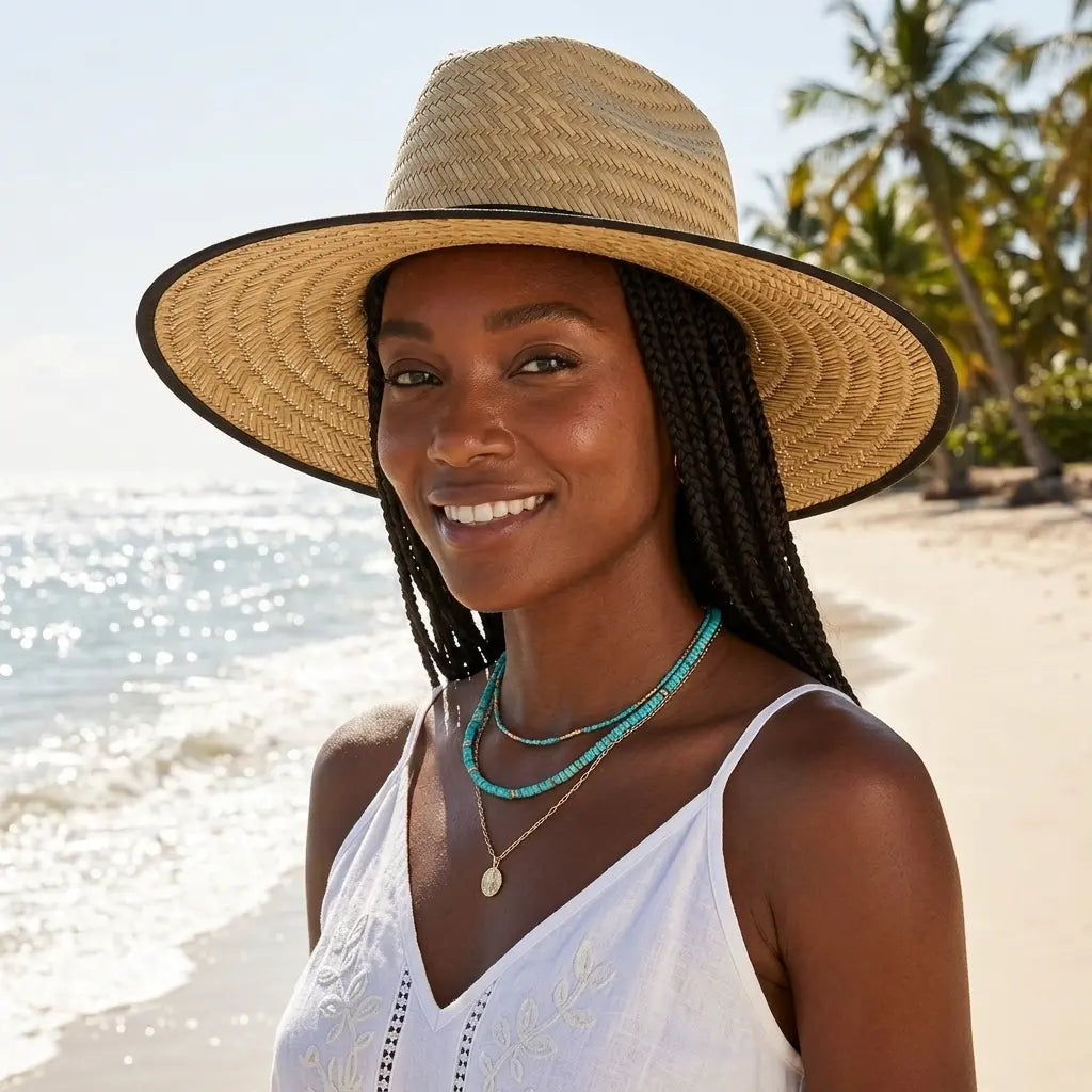 Panama Wide Brimmed Straw Sun Fedora Hat