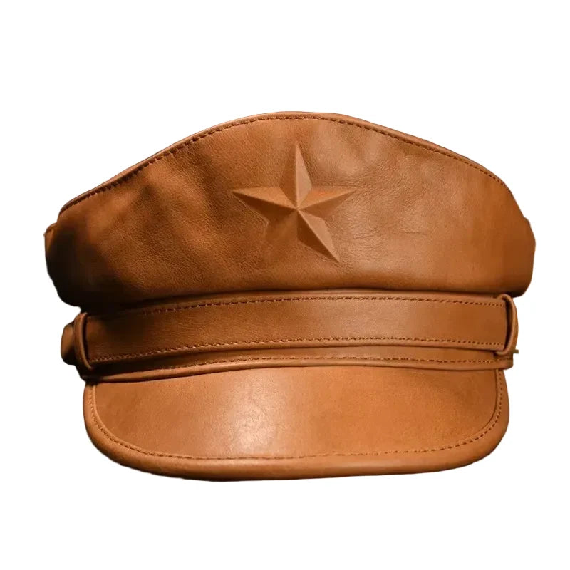 Patton Star Genuine Leather Sailor Cap