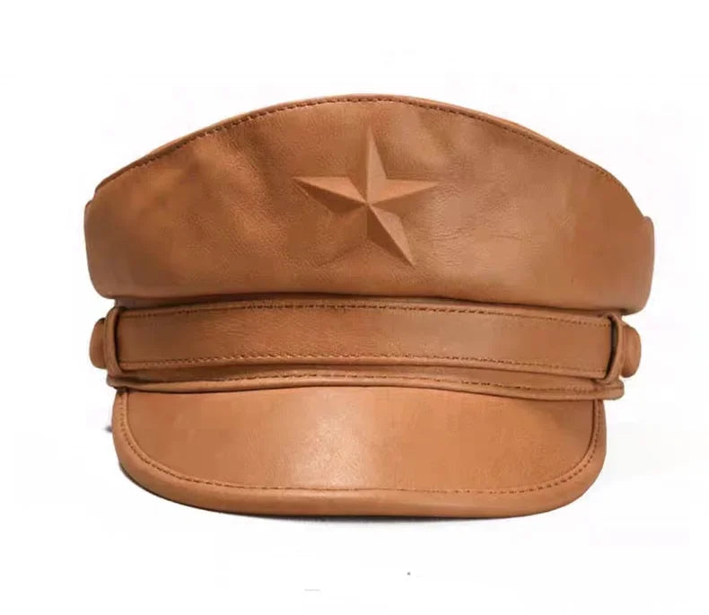 Patton Star Genuine Leather Sailor Cap