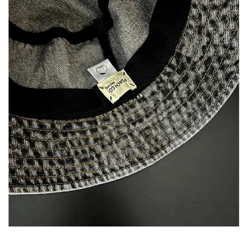 Peach Go Adjustable Belt Denim Bucket Hat