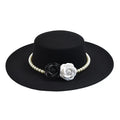 Pearls & Roses Women Wide Brim Cotton Boater Hat