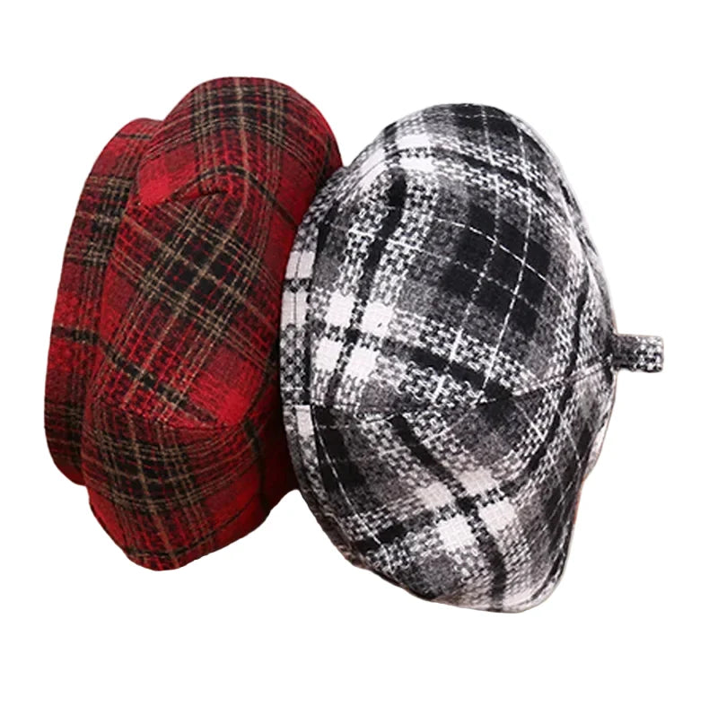 Perpignan Tartan Wool Blend Beret