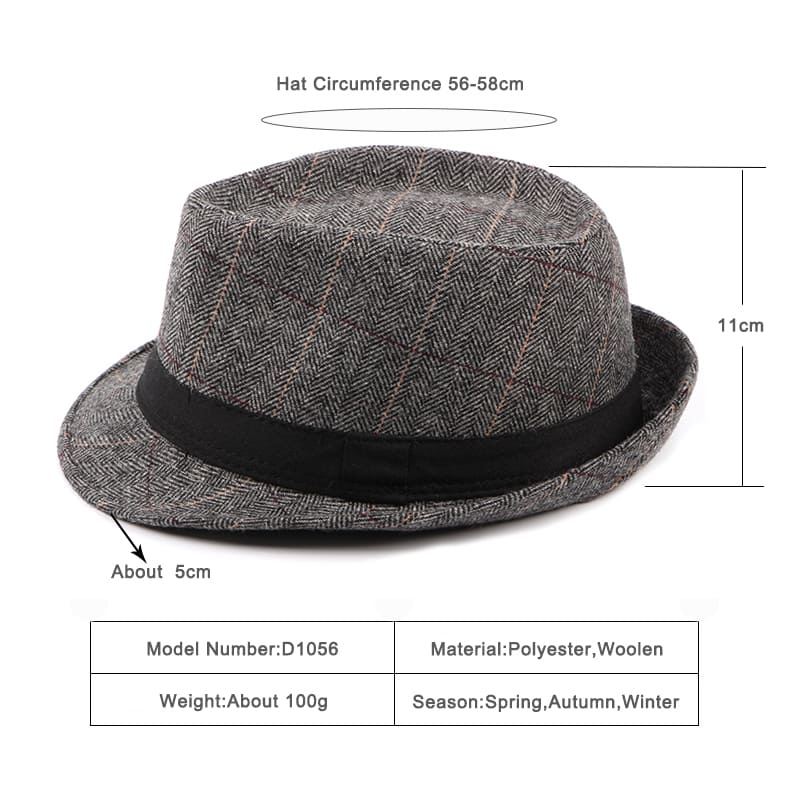 Plaid & Herringbone Trilby Hat