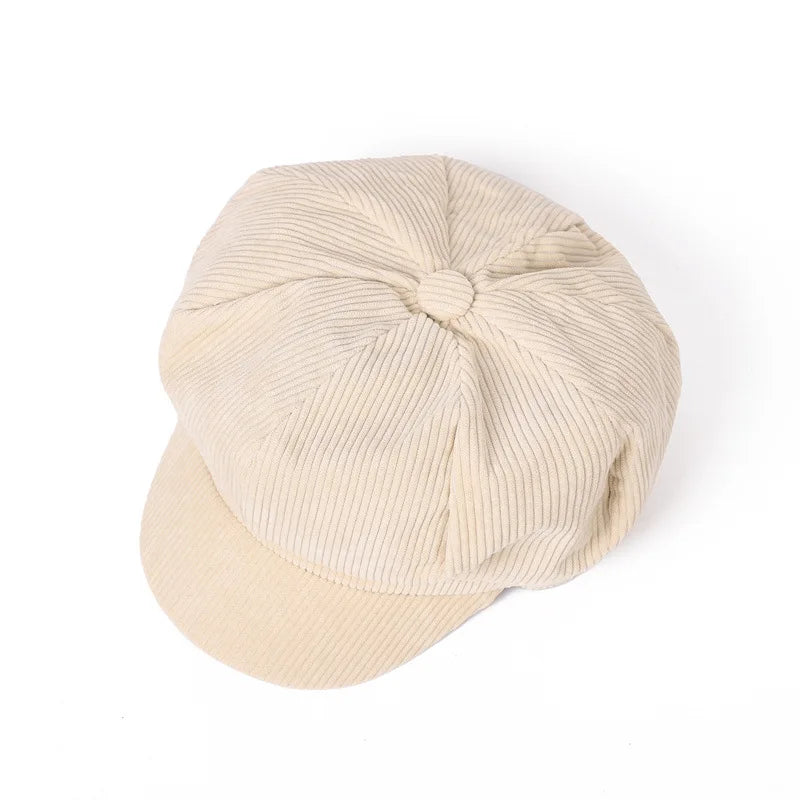 Plymouth Women Corduroy 8-Panels Newsboy Cap