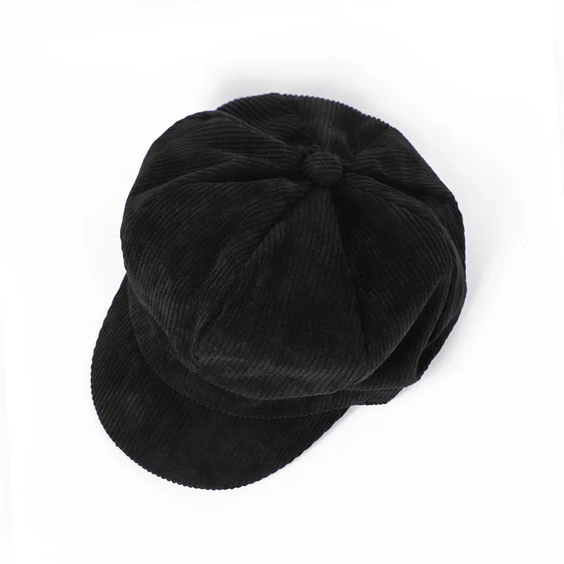 Plymouth Women Corduroy 8-Panels Newsboy Cap