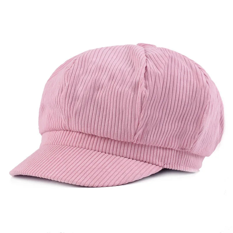 Plymouth Women Corduroy 8-Panels Newsboy Cap