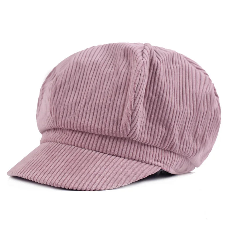 Plymouth Women Corduroy 8-Panels Newsboy Cap