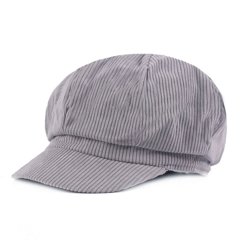 Plymouth Women Corduroy 8-Panels Newsboy Cap