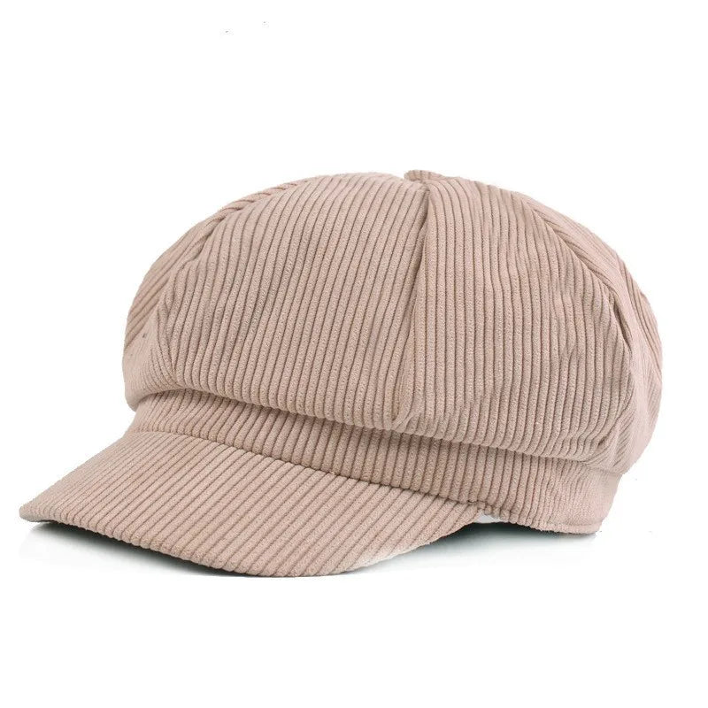 Plymouth Women Corduroy 8-Panels Newsboy Cap