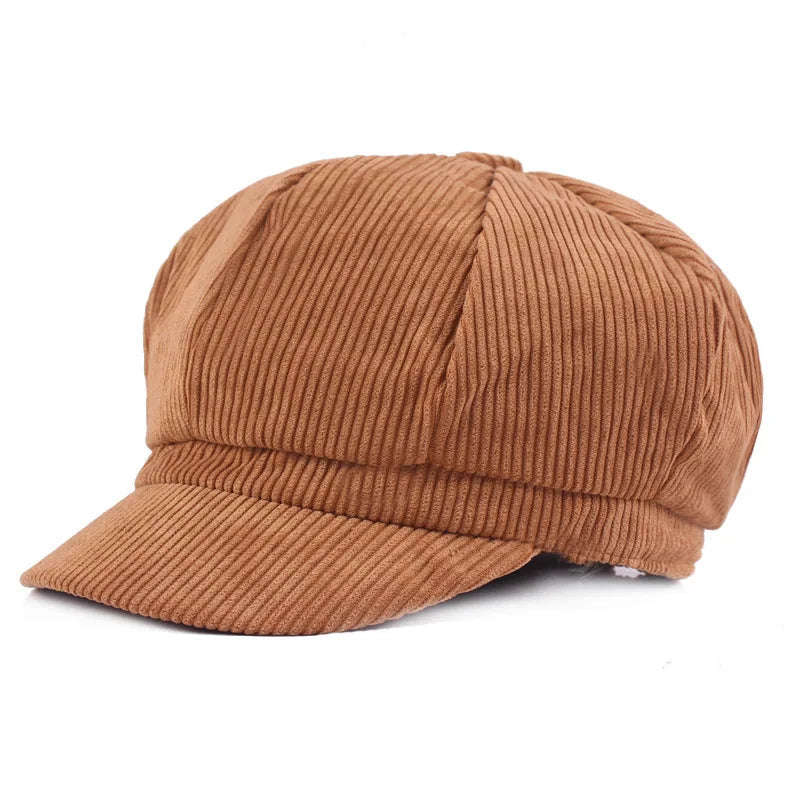 Plymouth Women Corduroy 8-Panels Newsboy Cap