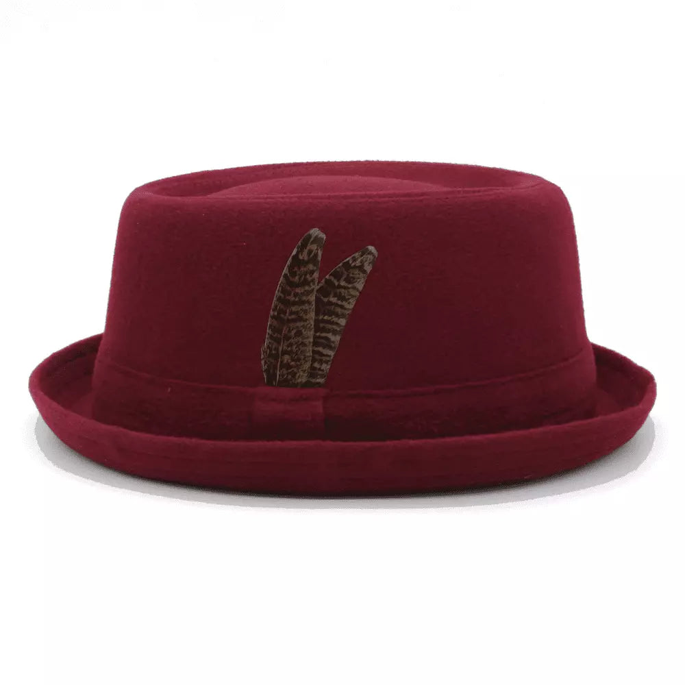 Poitiers Feathers Wool Porkpie Hat