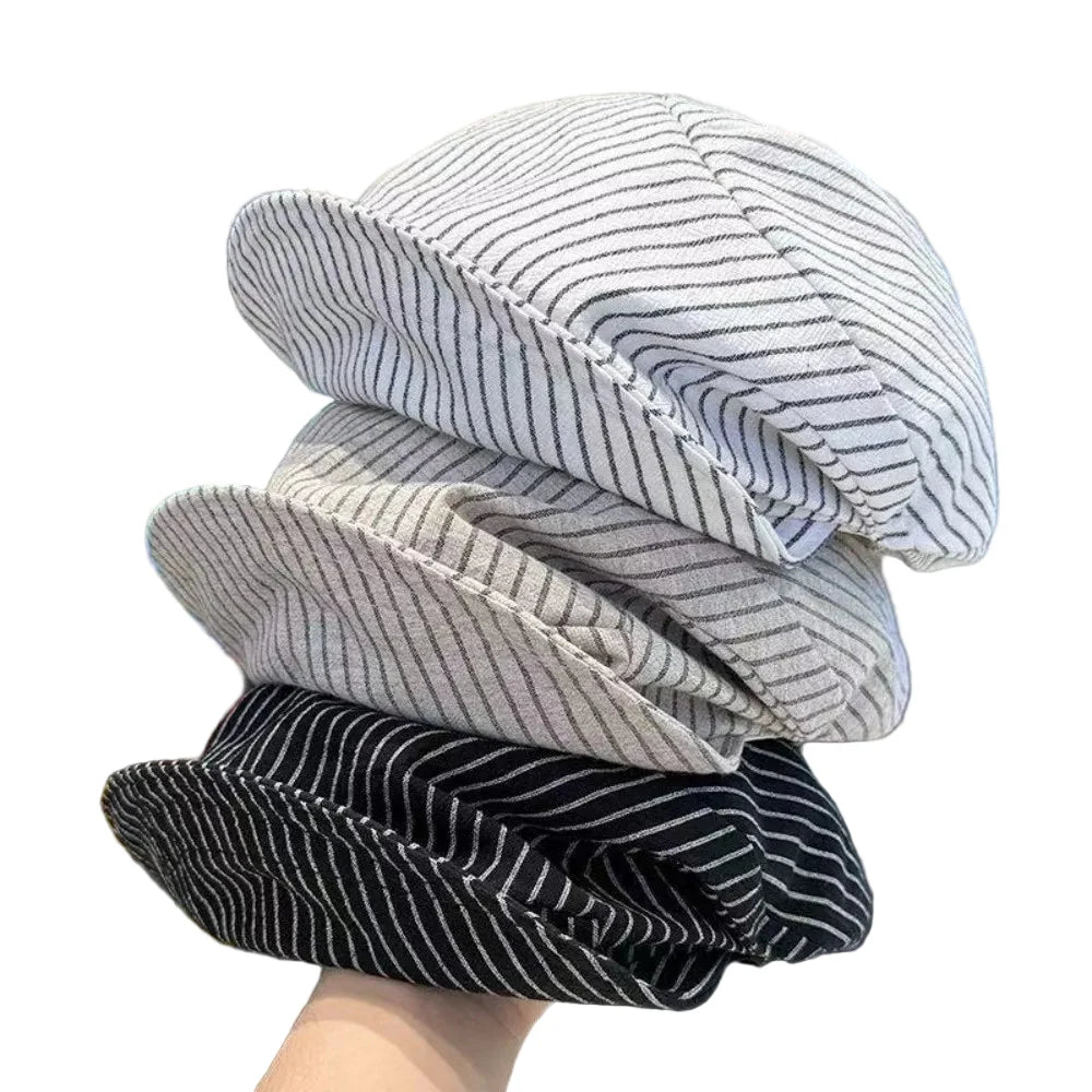 Pontypool Striped Linen Cap