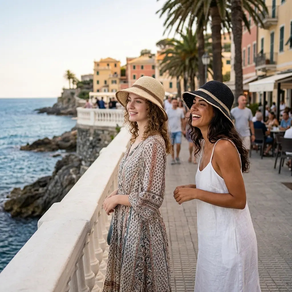 Porto Summer Women Handcrafted Straw Bucket Hat