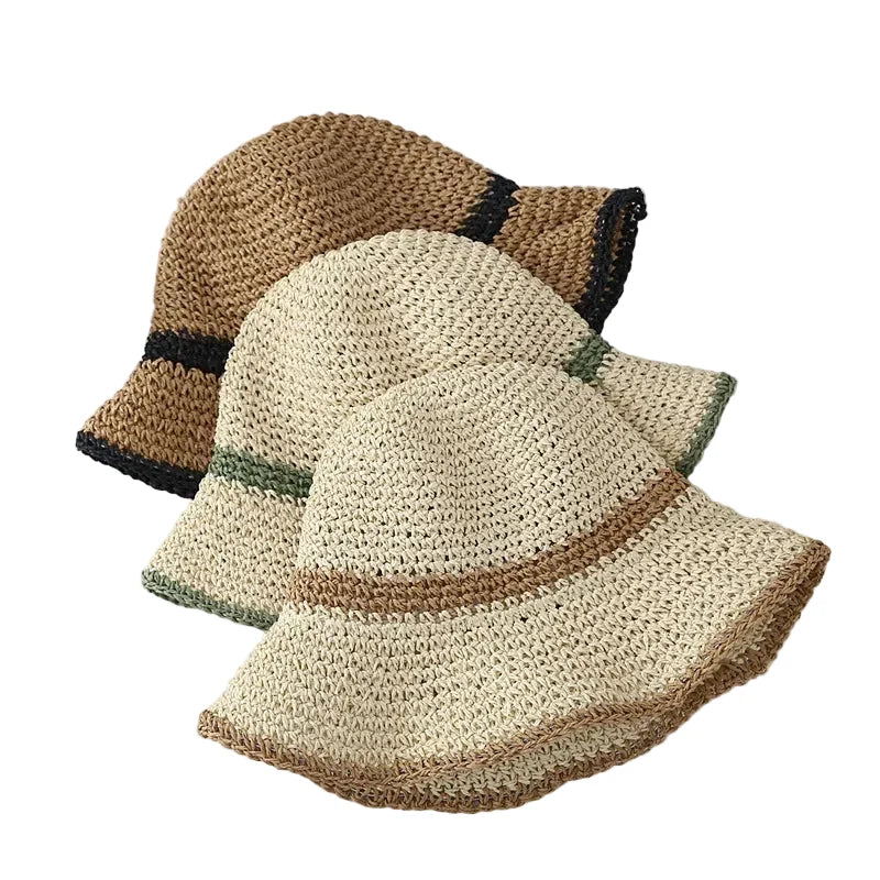 Porto Summer Women Handcrafted Straw Bucket Hat