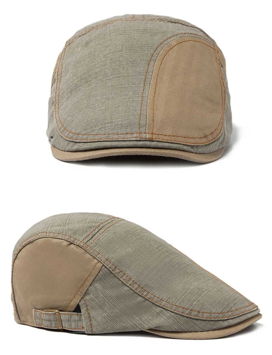 Portsmouth Retro Patchwork Cotton Flat Cap