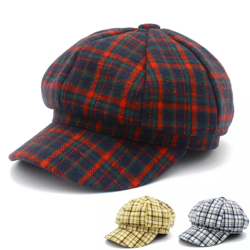 Quincey Tartan Wool Newsboy Cap
