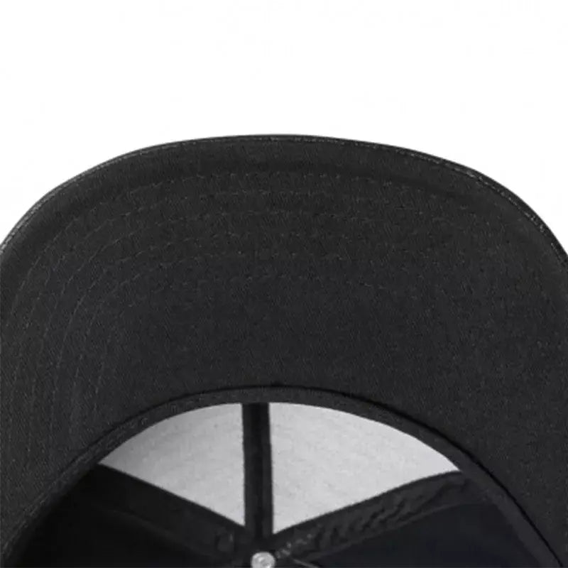 ROCKY Black Leather Snapback Cap