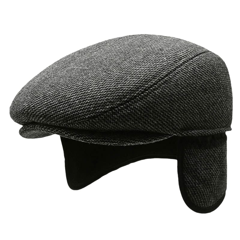 RQL Earflaps Wool Flat Cap