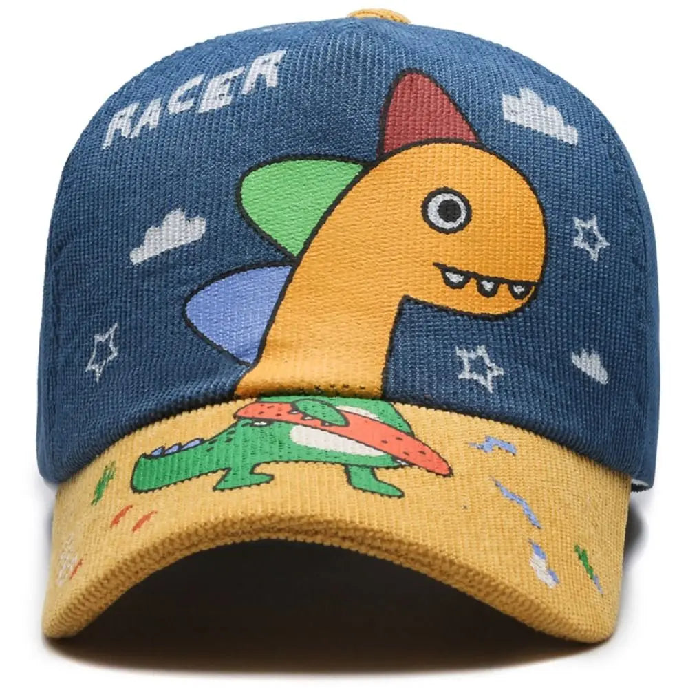 Racer Baby Dinosaur Corduroy Baseball Cap