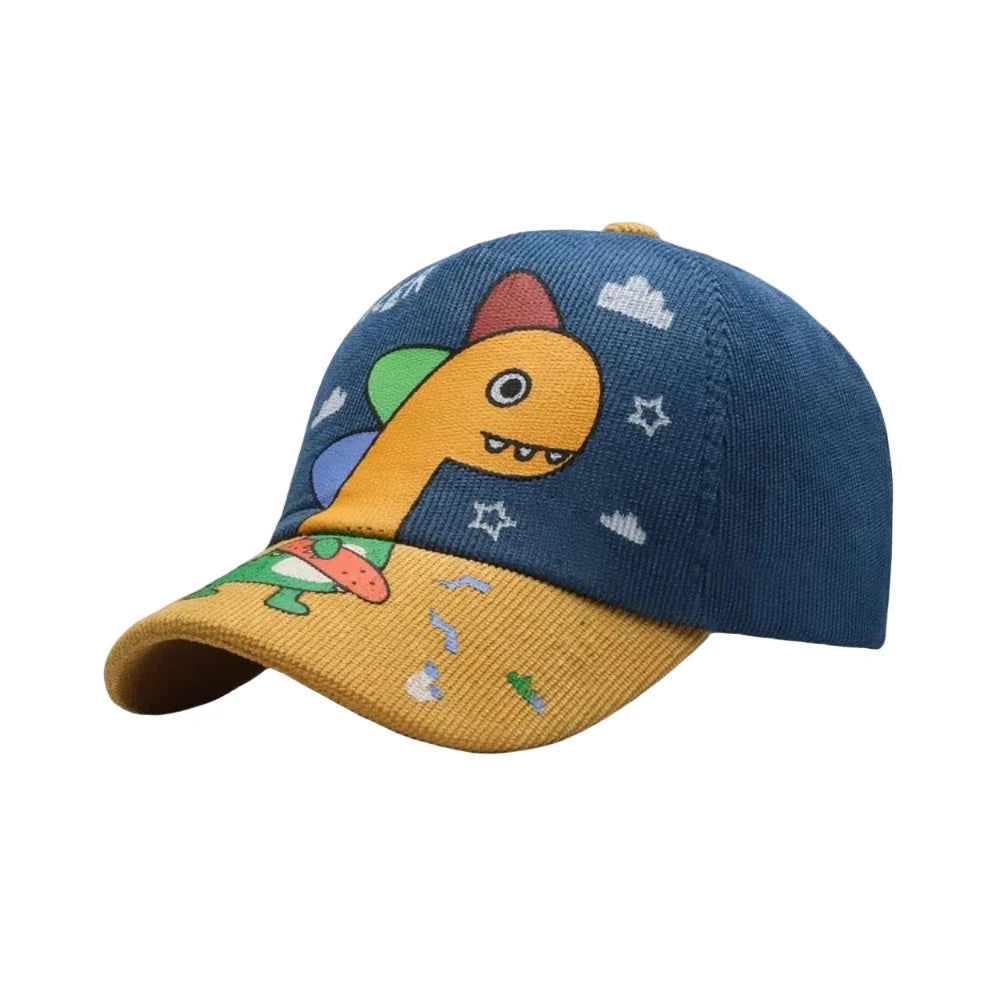 Racer Baby Dinosaur Corduroy Baseball Cap
