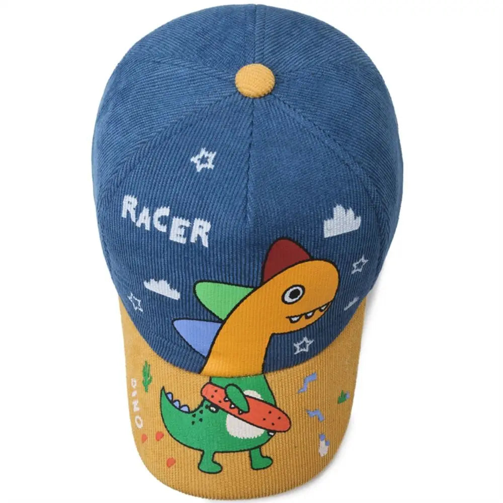 Racer Baby Dinosaur Corduroy Baseball Cap