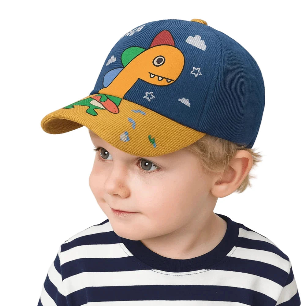 Racer Baby Dinosaur Corduroy Baseball Cap