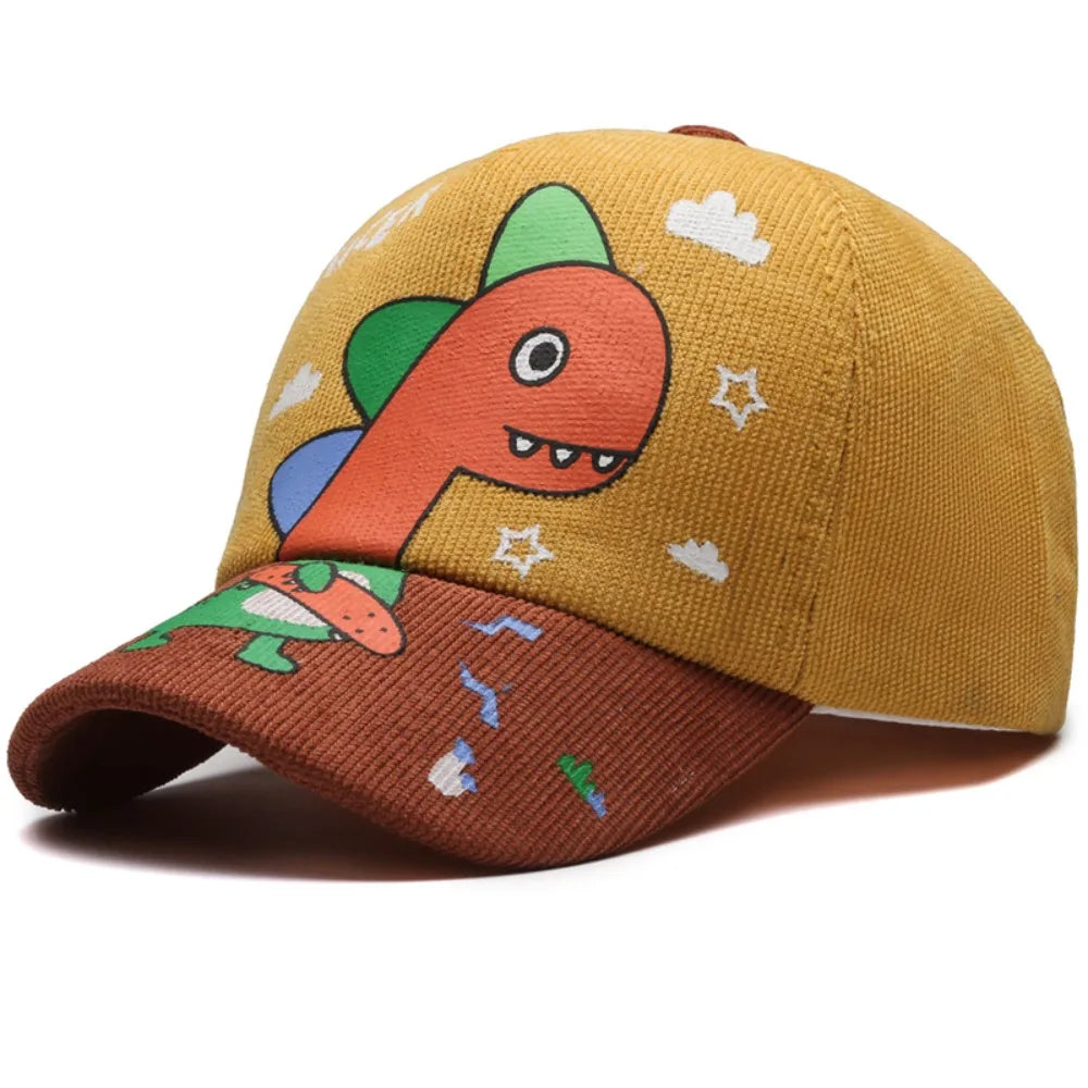 Racer Baby Dinosaur Corduroy Baseball Cap