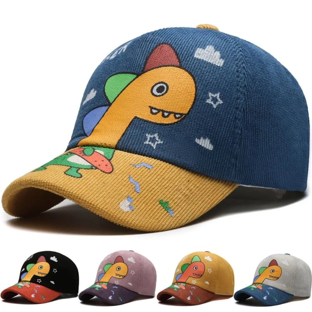 Racer Baby Dinosaur Corduroy Baseball Cap