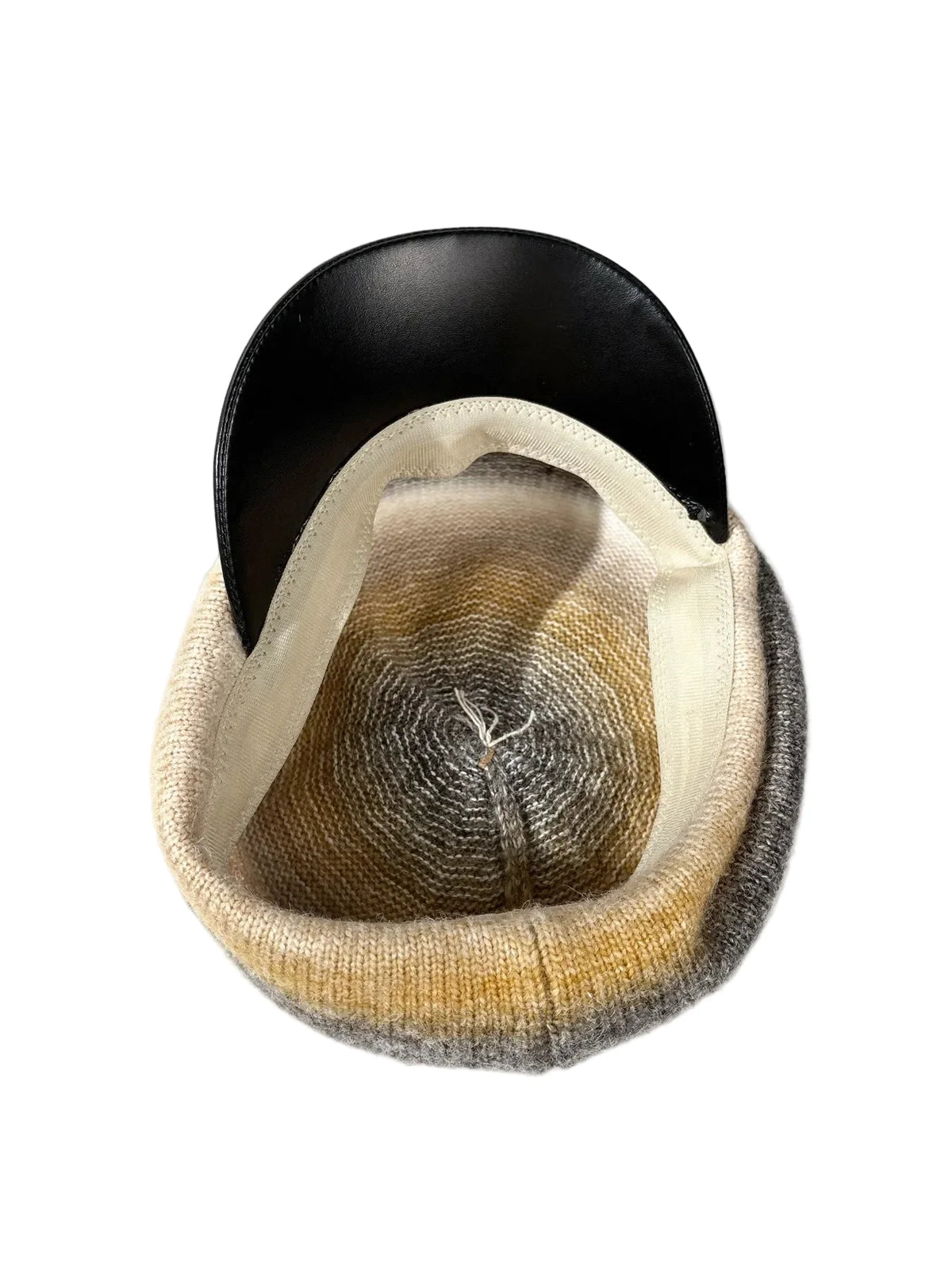 Rainbow Gradient Pleated Wool Beret