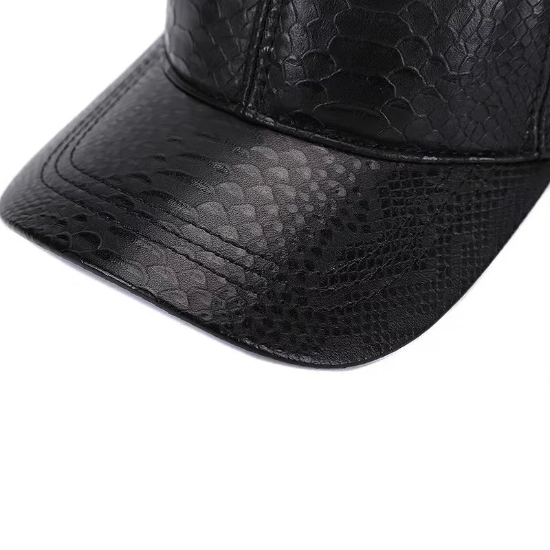 Raleigh Snakeskin Genuine Leather Baseball Cap