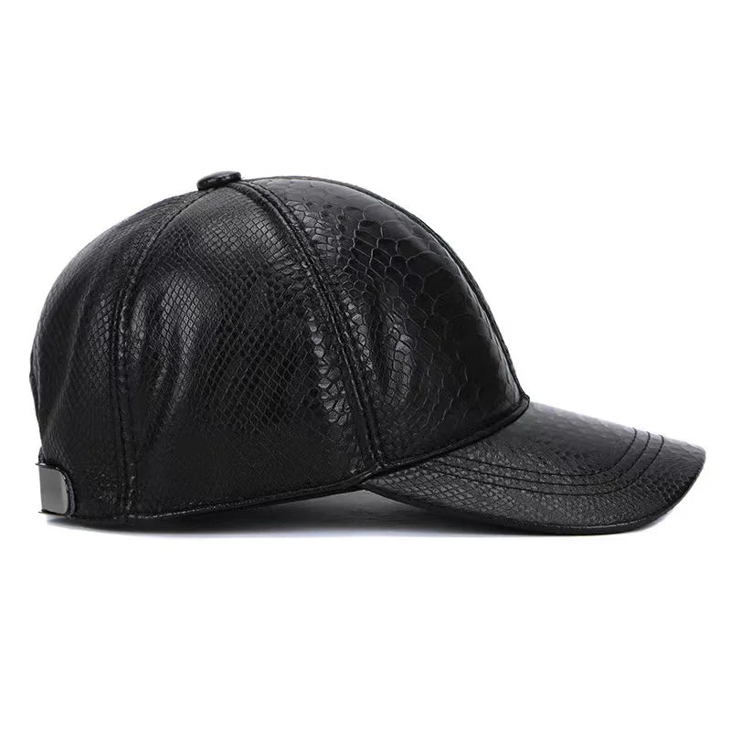 Raleigh Snakeskin Genuine Leather Baseball Cap